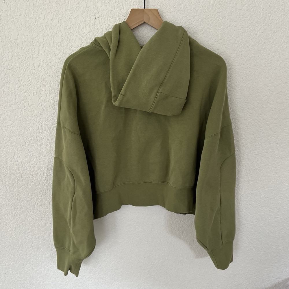 Nike Sportswear Tech Green Fleece Women's Over-Oversized Crop Pullover Hoodie M - Picture 2 of 13